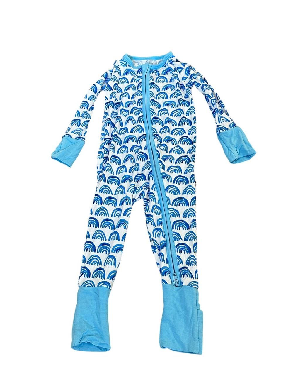 Little Sleepies Blue Rainbows Zippy Sleeper Baby 3-6 M Casual Pajama Loungewear